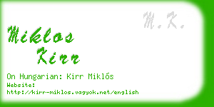 miklos kirr business card